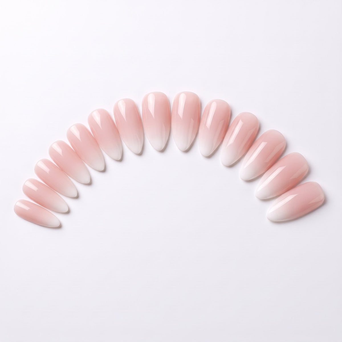 Satin — Nude ombré rose & blanc · carré long